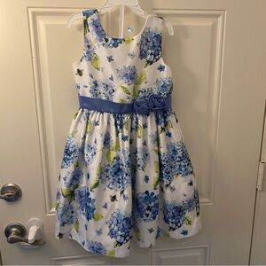 White and Blue Flower Dress